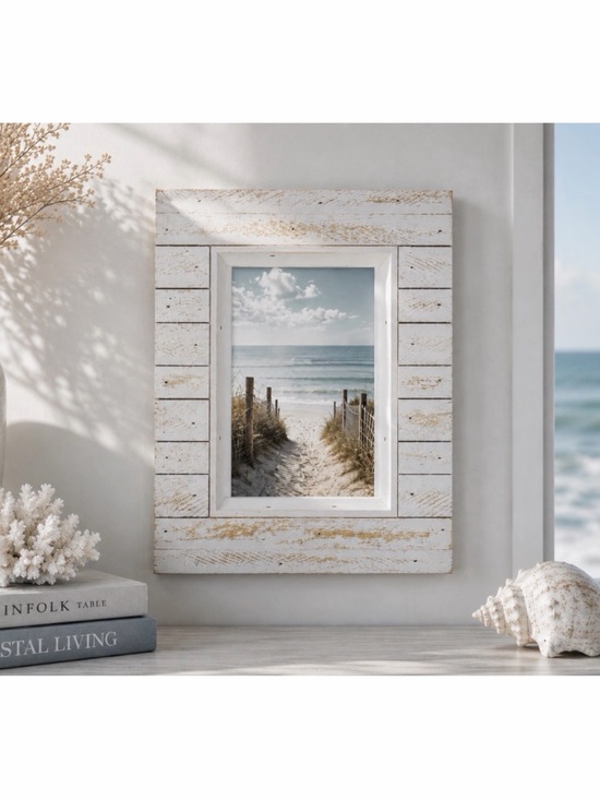 Aaron Brothers Other - (NWT) AARON BROTHERS • White High Tide 5x7 Wooden Photo Frame